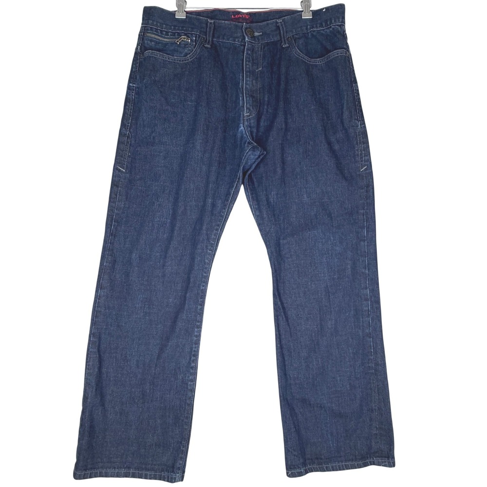 Levi's RED Jeans Men 36x30 Blue Denim Straight Leg Zip Pockets Rare Y2K